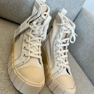 Zara high top canvas trainer shoes